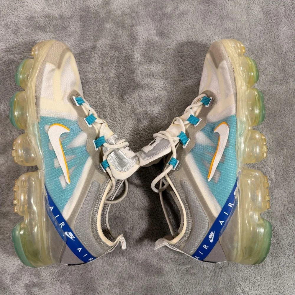 Nike Air Vapormax 2019 Women 8.5 White Blue CI1240-102 Running Shoes Sneaker